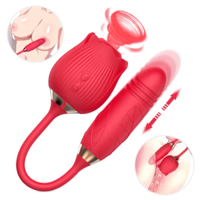 Rose Vibrator Vagina Sucking Vibrator Nipple Sucker Oral Licking Clitoris Stimulation Sex Toys for Women