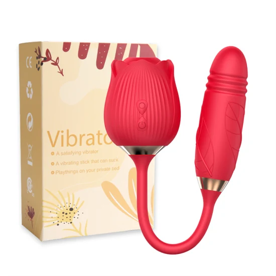 Adult Female Vagina and Anal Silicone Massager 2 in 1 Dildo Rose Vibrator Erotic Sex Toy for Adult Product Toys